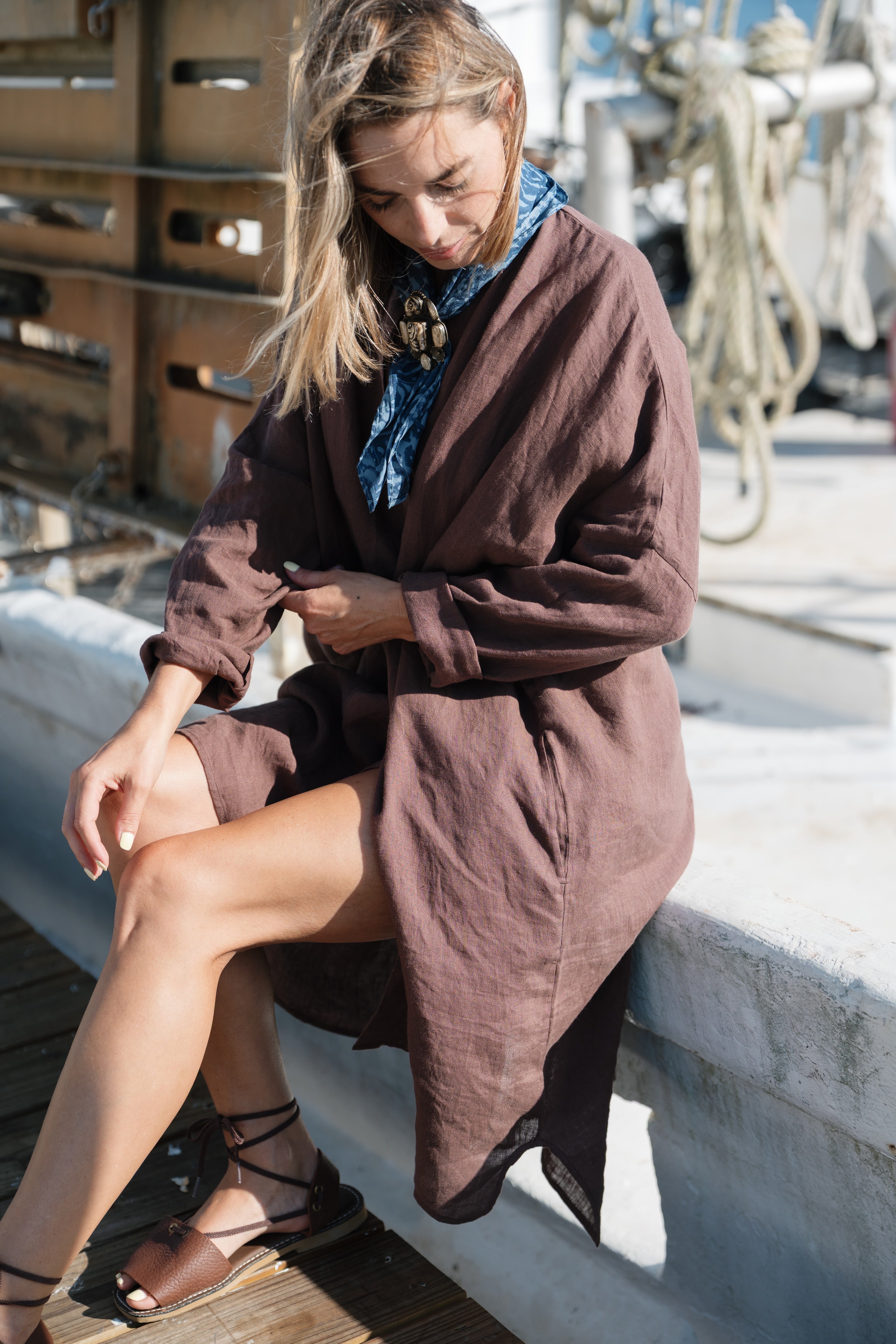 Sunset Midi Dress - Chocolate