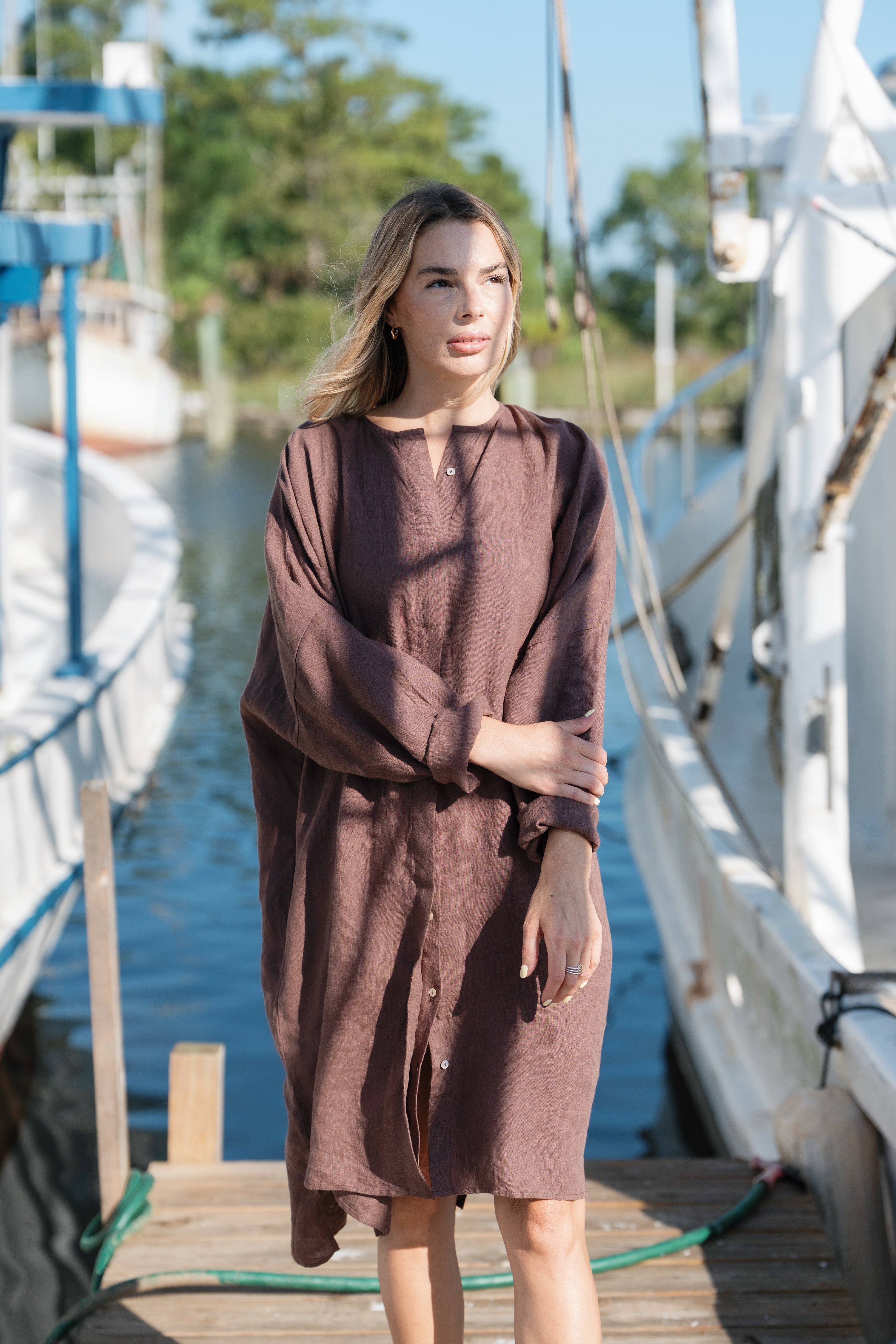 Sunset Midi Dress - Chocolate
