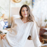 Weekend Linen Tee - Natural Flax