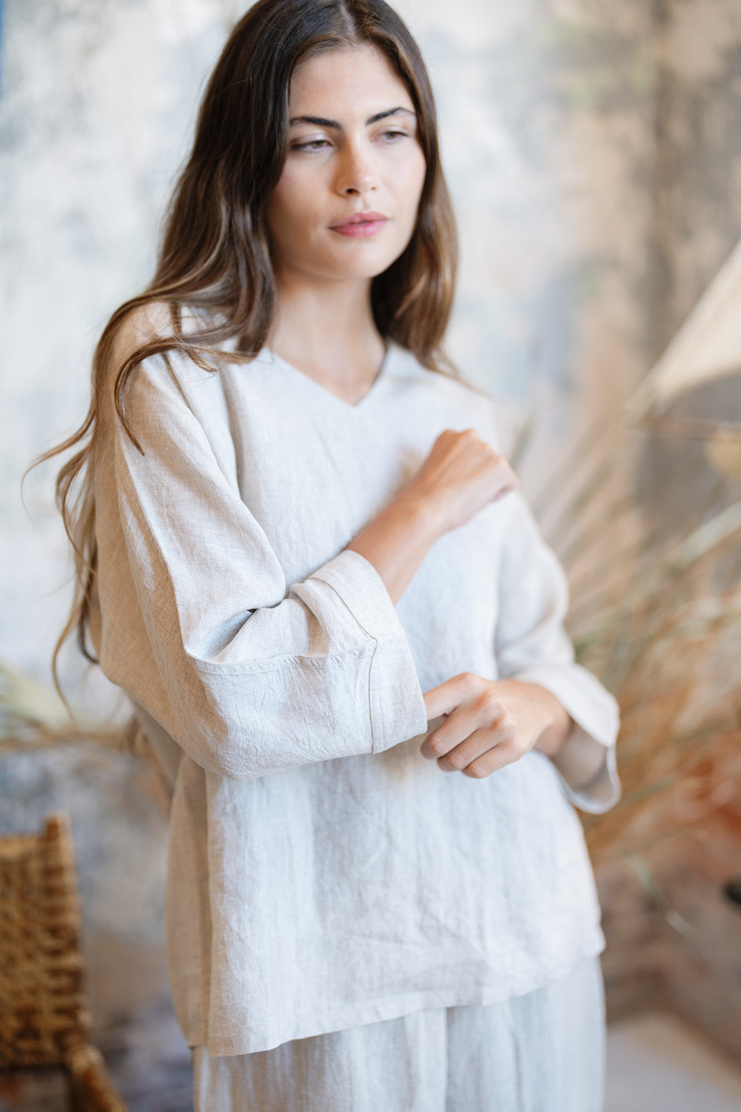 Weekend Linen Tee - Natural Flax