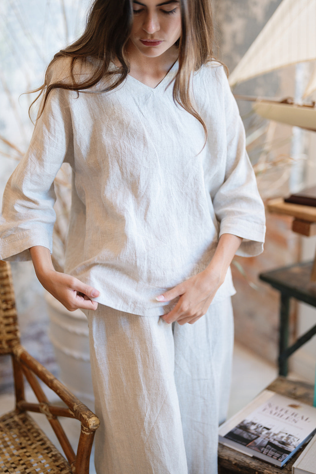 Weekend Linen Tee - Natural Flax