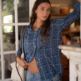 Cotton Keepsake Button Down - Indigo Vine