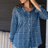 Cotton Keepsake Button Down - Indigo Vine