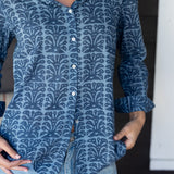 Cotton Keepsake Button Down - Indigo Vine