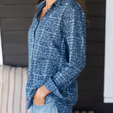Cotton Keepsake Button Down - Indigo Vine