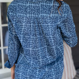 Cotton Keepsake Button Down - Indigo Vine