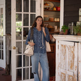 Cotton Keepsake Button Down - Indigo Vine