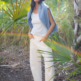 Rolled Hem Cotton Tank -  Powder Blue