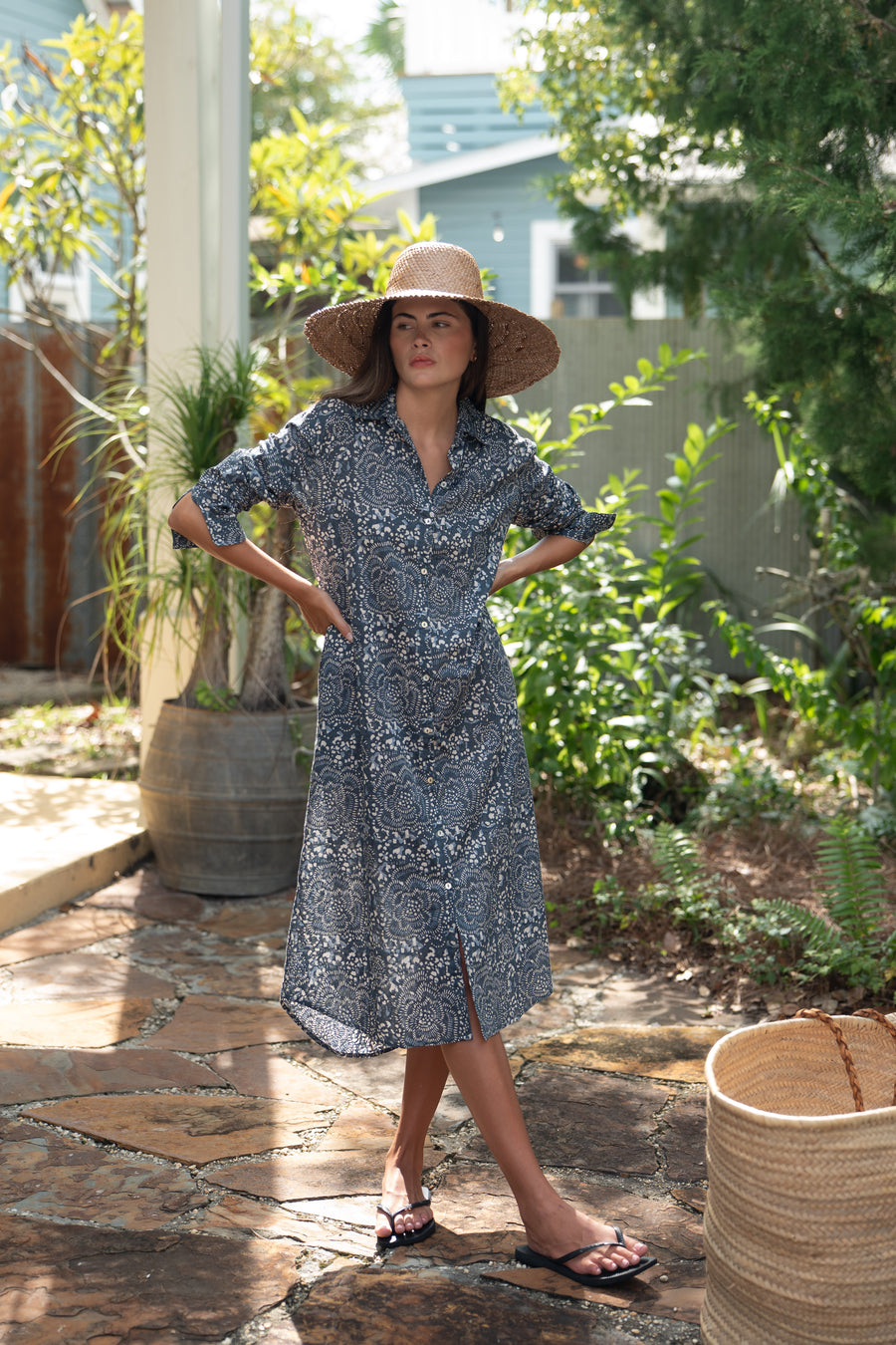 Keepsake Shirt Dress - Garden Indigo