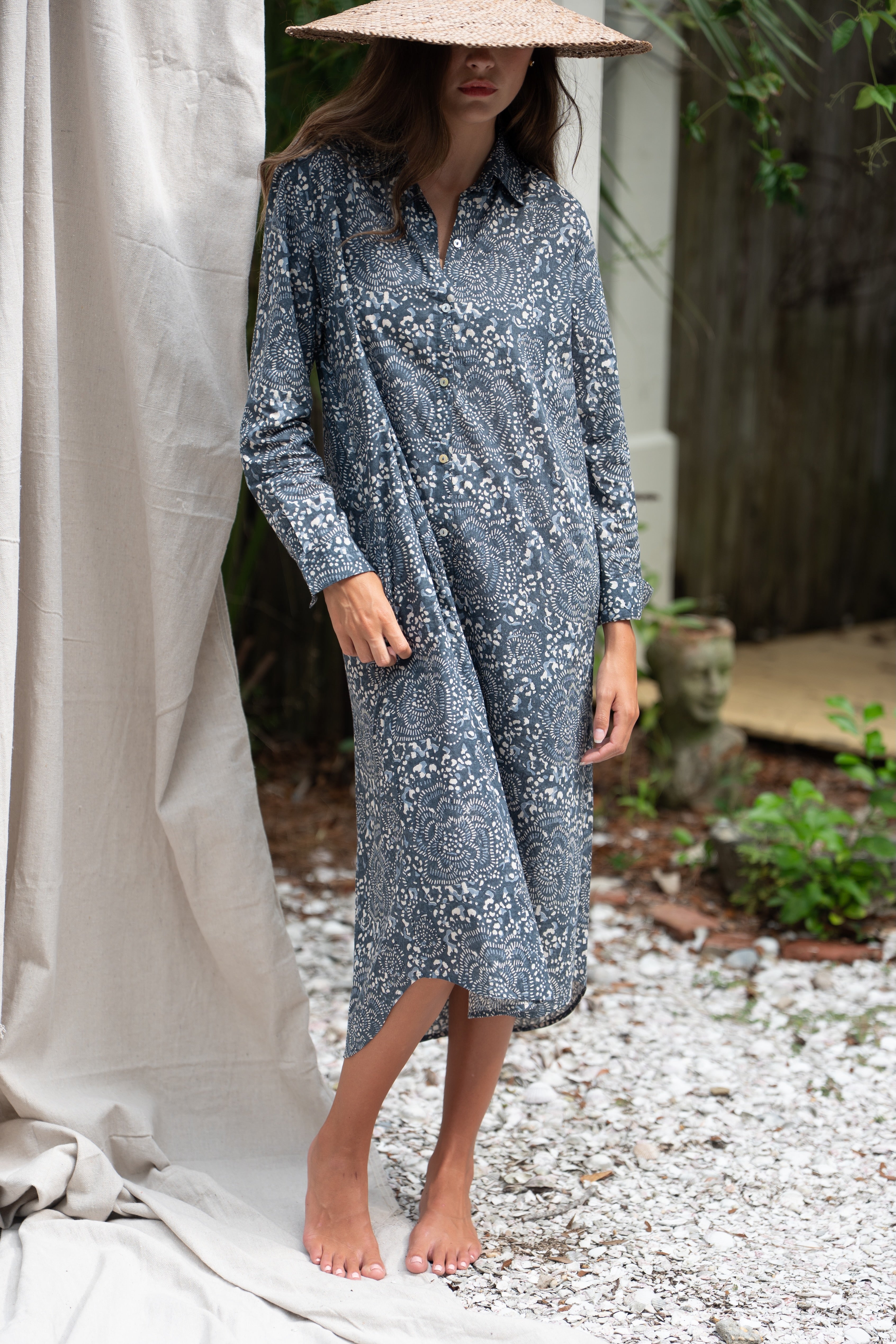 Keepsake Shirt Dress - Garden Indigo