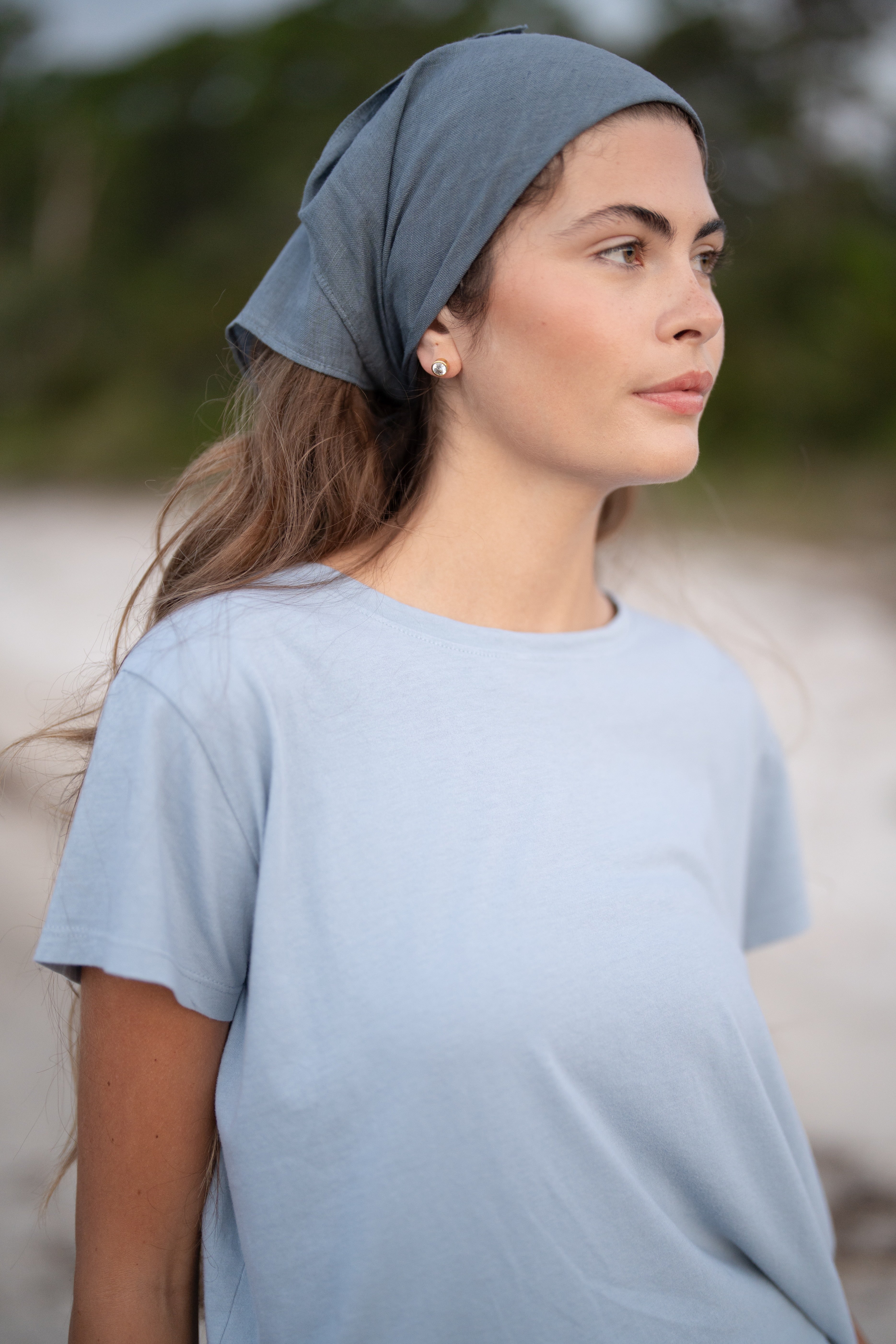 Linen Bandana - Easy Blue