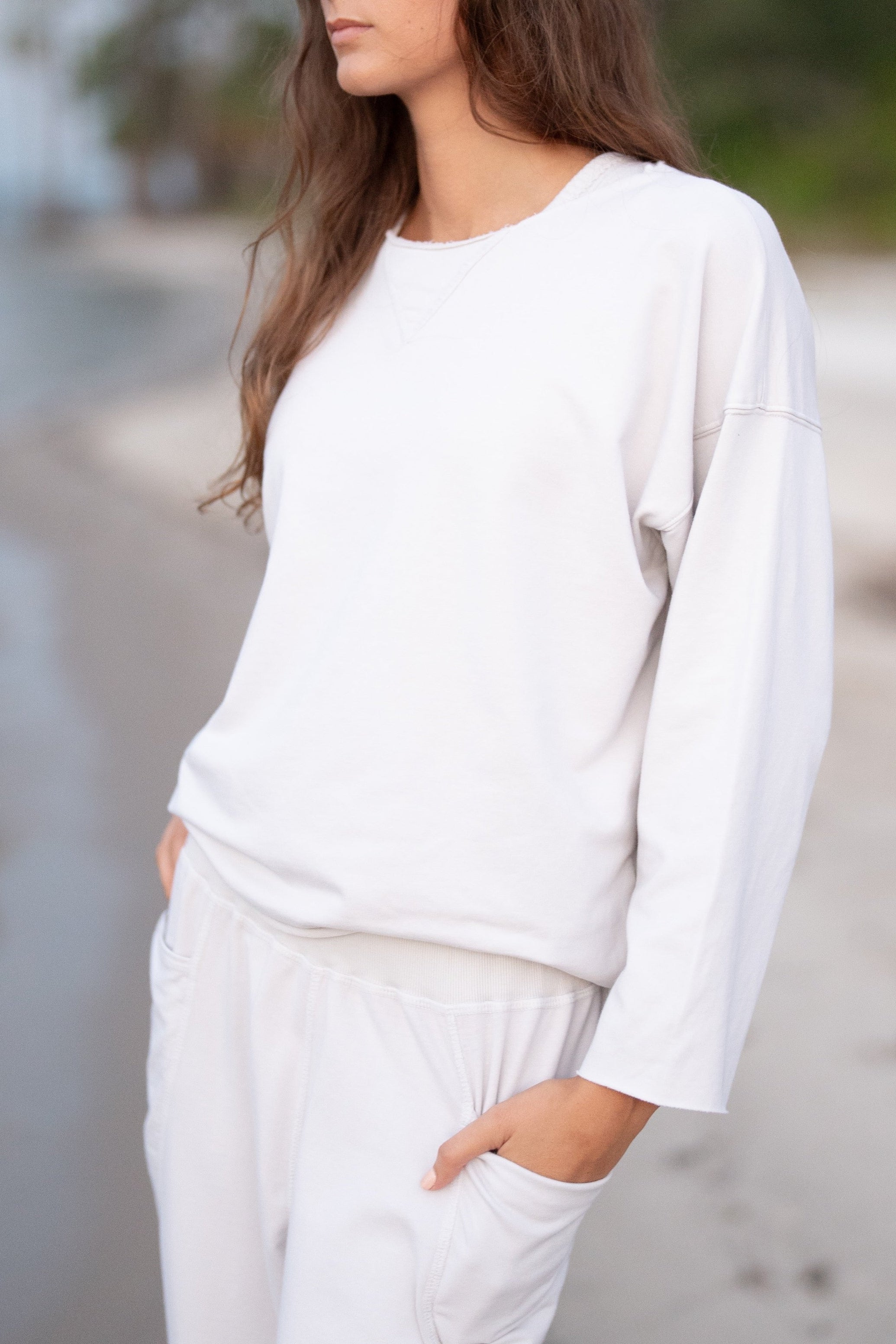 Raw Edge Pullover - Salt