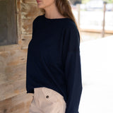 Raw Edge Pullover - True Navy