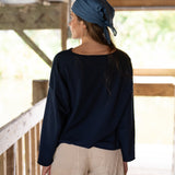 Raw Edge Pullover - True Navy
