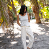 Rolled Hem Cotton Tank -  Powder Blue