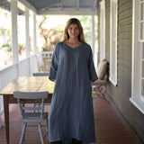 Weekend Linen Maxi Dress - Easy Blue