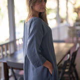 Weekend Linen Maxi Dress - Easy Blue