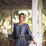 Weekend Linen Maxi Dress - Easy Blue