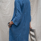 Weekend Linen Mini Dress - Harbor Blue