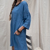 Weekend Linen Mini Dress - Harbor Blue