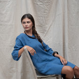 Weekend Linen Mini Dress - Harbor Blue