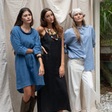 Weekend Linen Mini Dress - Harbor Blue