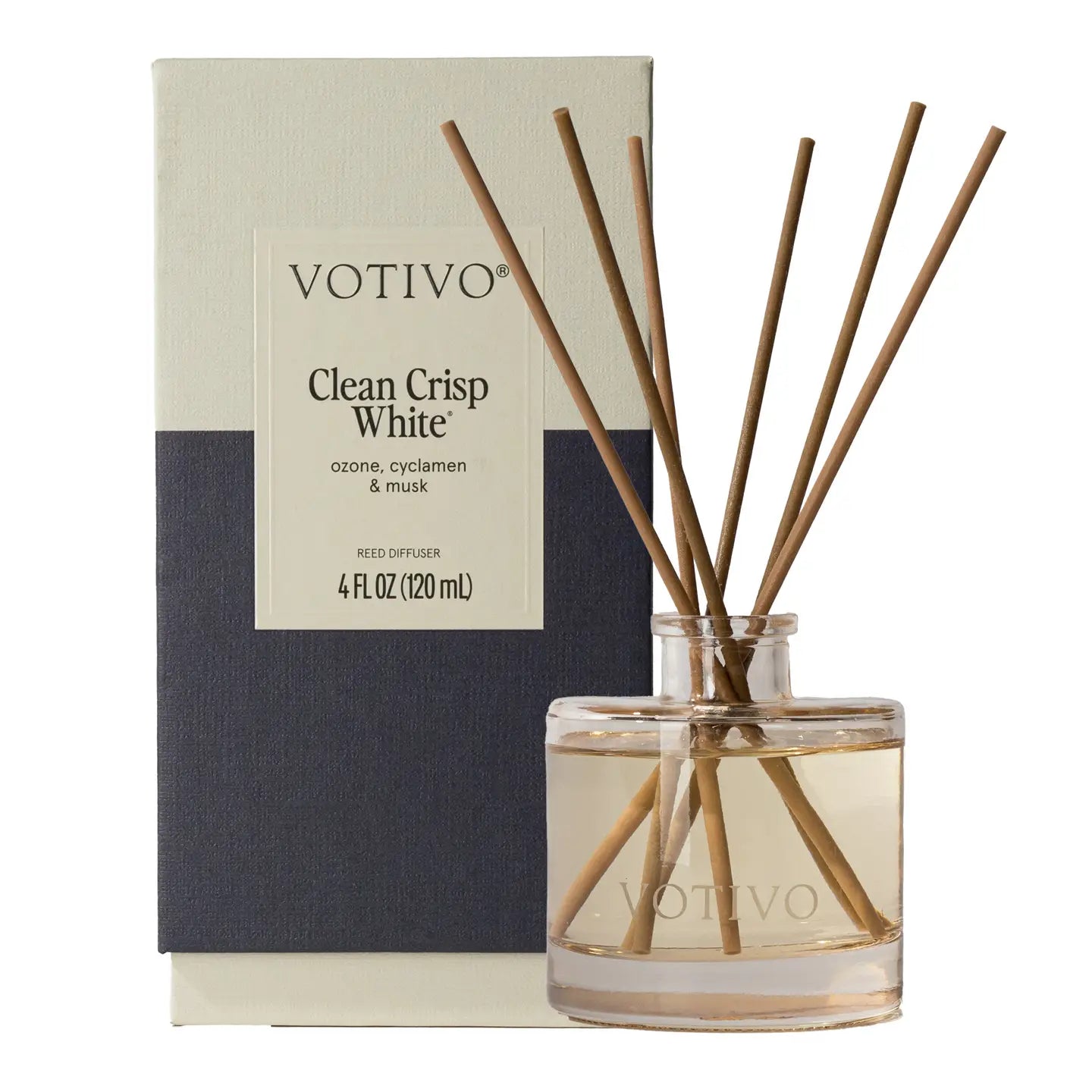 clean crisp white reed diffuser