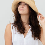 crochet hat natural