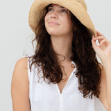 crochet hat natural