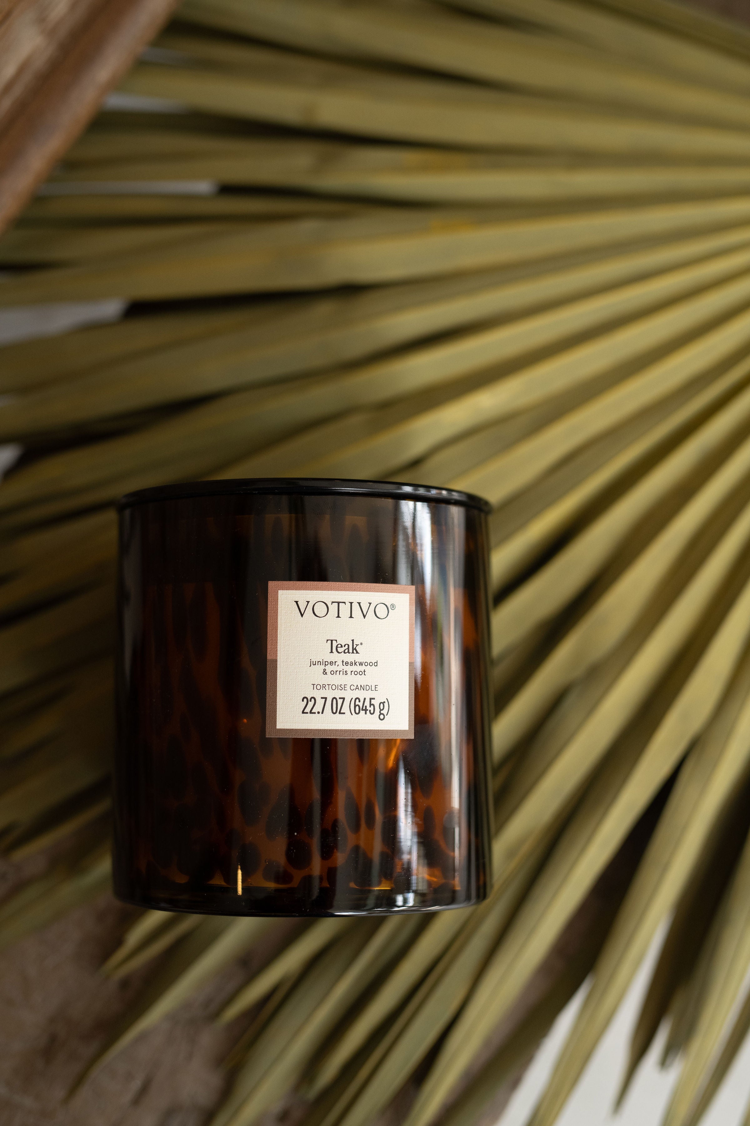 teak tort candle 