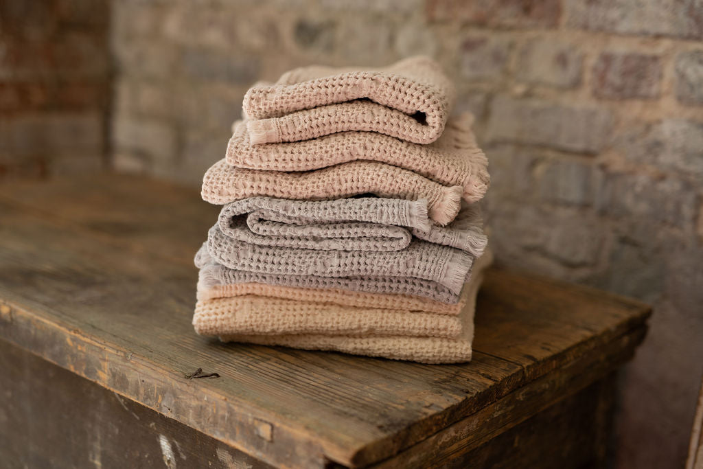 stack of waffle dish towels