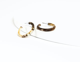 Thin Horn Hoop Earrings
