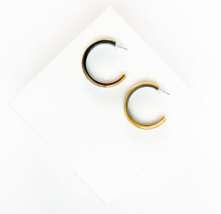 Wide Horn Hoop Earrings
